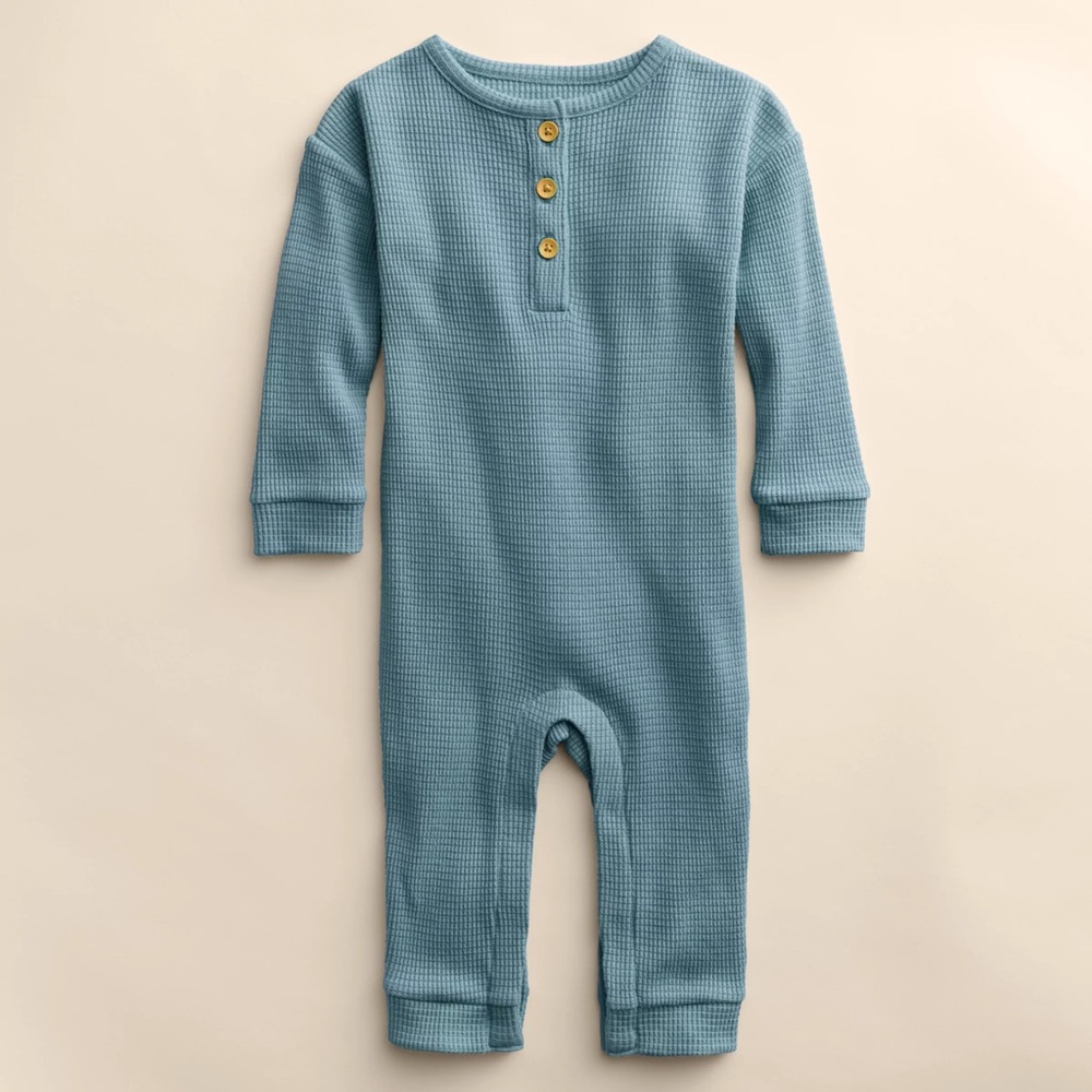 Blue Waffle Henley Romper from Little Co. by Lauren Conrad, 9M